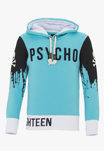 Sweat-shirt PLUS EIGHTEEN en bleu : devant