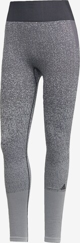 ADIDAS PERFORMANCE Skinny Sportbroek 'Believe This' in Grijs: voorkant