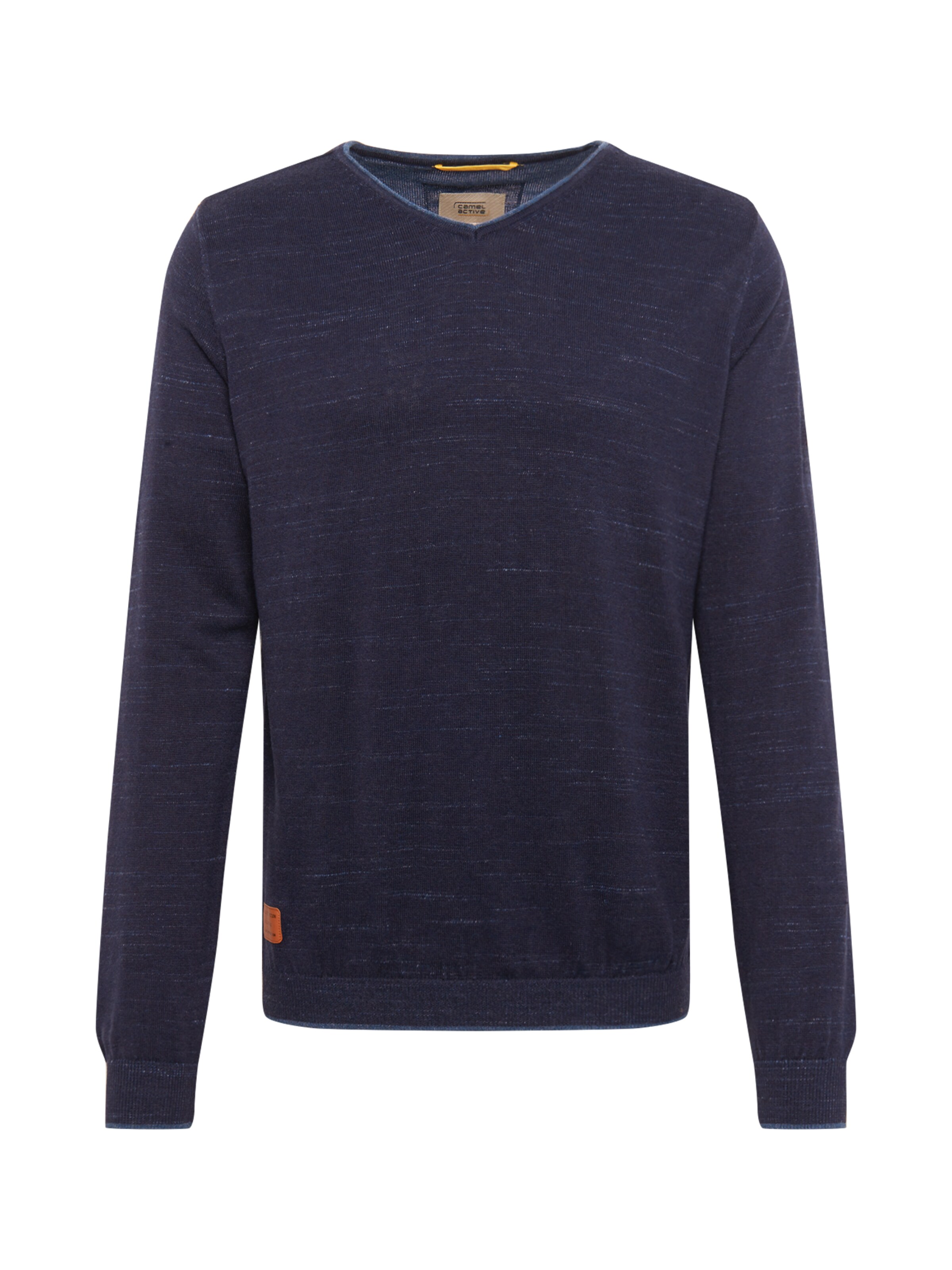 CAMEL ACTIVE - Trui 'Vneck plated basic' in de kleur Donkerblauw