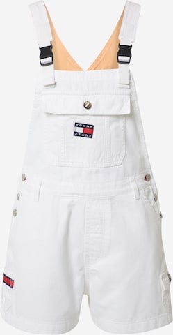 Tommy Jeans Regular Tuinbroek jeans in Wit: voorkant