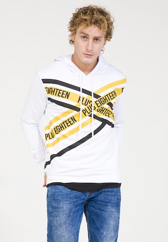 Sweat-shirt PLUS EIGHTEEN en blanc : devant