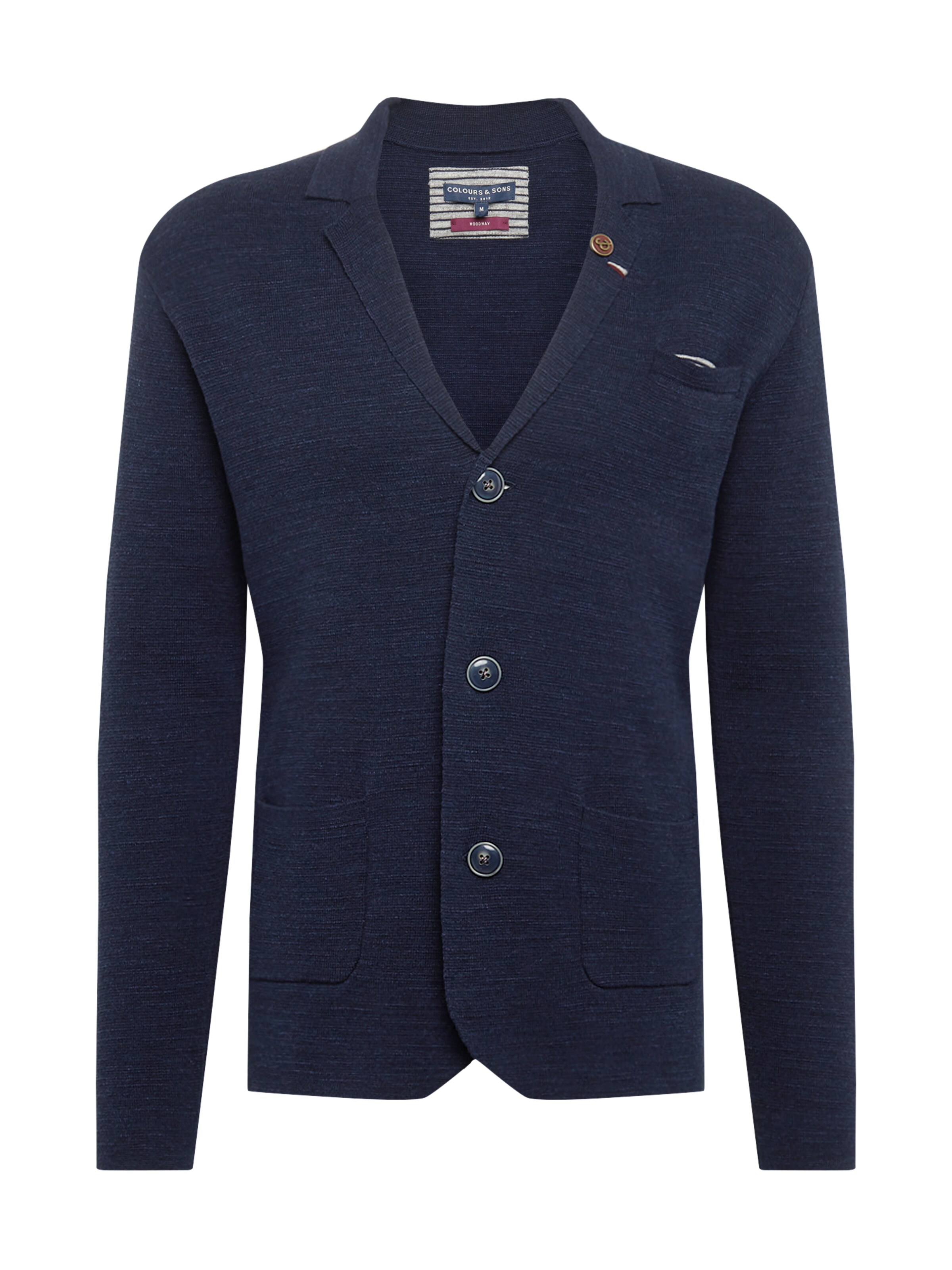 COLOURS & SONS - Gebreid vest 'Buddy' in de kleur Nachtblauw