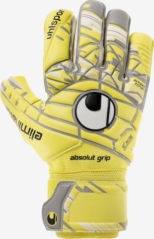 UHLSPORT Athletic Gloves in Yellow: front