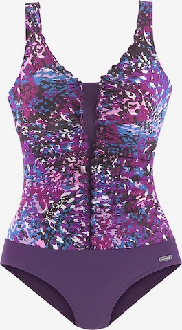 LASCANA Bralette Shaping Swimsuit in Purple: front