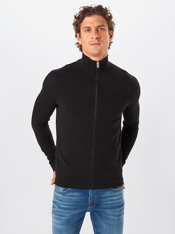 Coupe regular Vestes en maille 'Berg' SELECTED HOMME en noir : devant