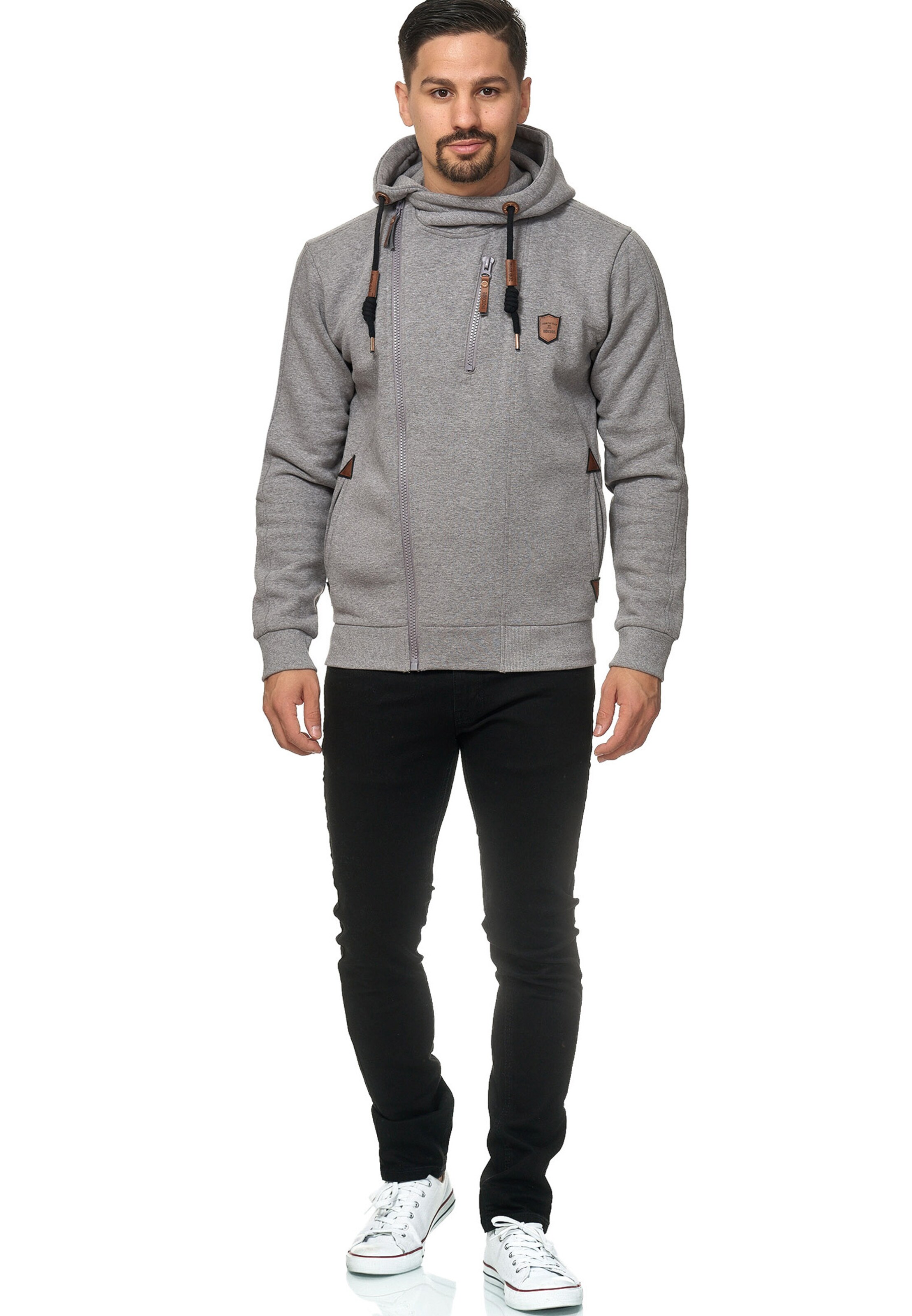 INDICODE JEANS Sweat jacket 'Elm' in Grey