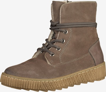 JANA Lace-Up Ankle Boots in Brown: front