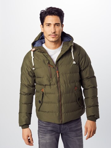 BRAVE SOUL Winter Jacket 'MJK-CHANDL9B/WS' in Green: front