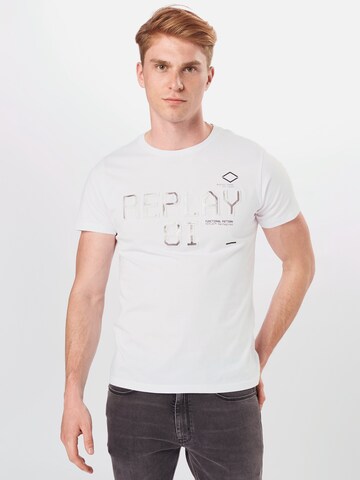 Coupe regular T-Shirt REPLAY en blanc : devant