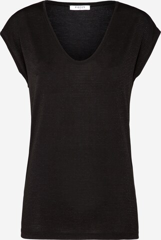 PIECES Shirt 'Billo' in Black: front