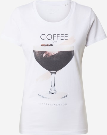 EINSTEIN & NEWTON Shirt 'Coffee Now' in White: front