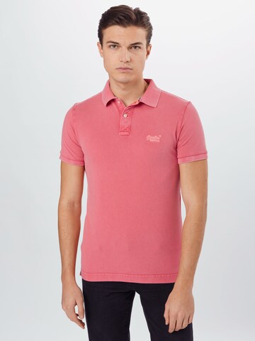 Superdry Tapered Poloshirt in Pink: predná strana
