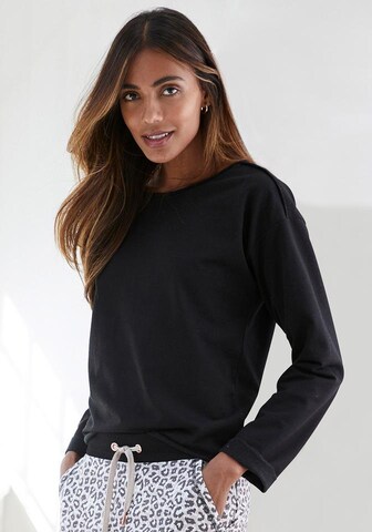 LASCANA Sweatshirt in Zwart: voorkant