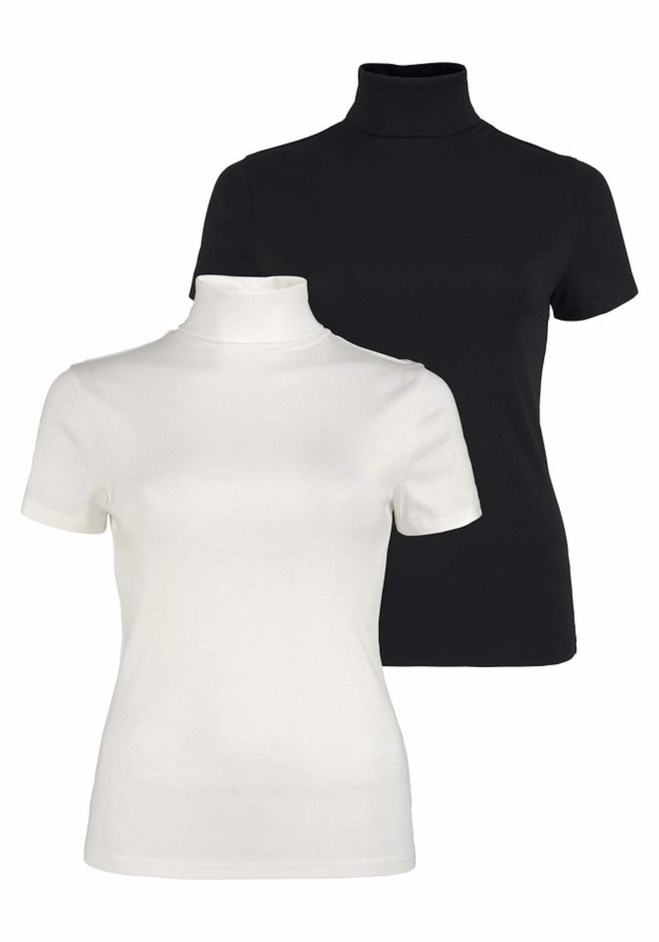 FLASHLIGHTS Rollkragenshirt (Packung, 2er-Pack) in Schwarz: Vorderseite