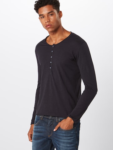 Key Largo Regular Fit Langarmshirt 'MLS00038' in Blau: Vorderseite
