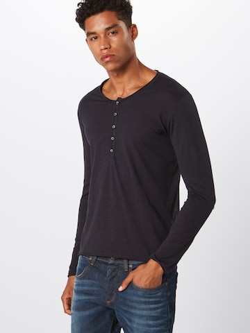 Key Largo Regular Fit Langarmshirt 'MLS00038' in Blau: predná strana