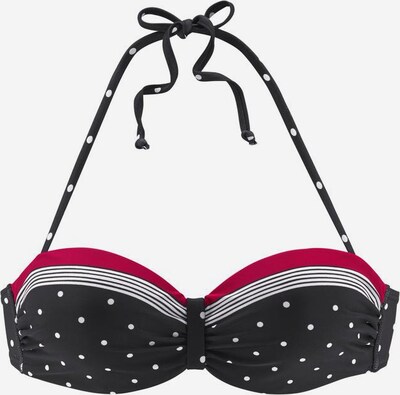 LASCANA Bikinitop 'Monroe' in de kleur Pink / Zwart / Wit, Productweergave