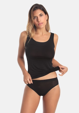 sassa Undershirt 'LOVELY SKIN' in Black: front