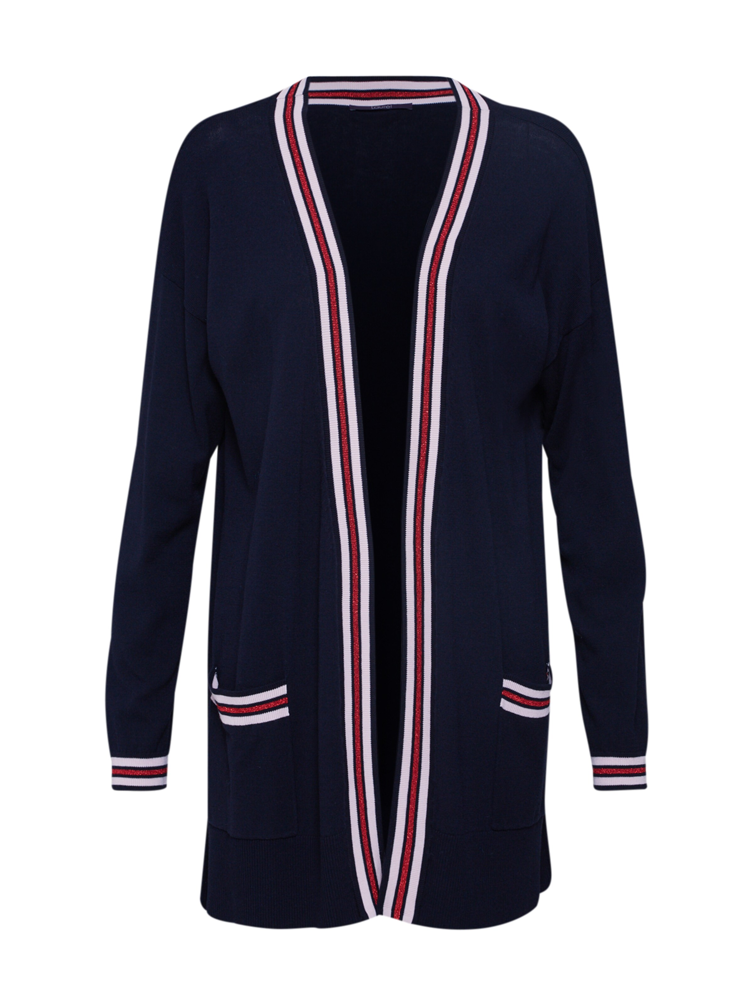 LAUREL - Gebreid vest '21028' in de kleur Blauw