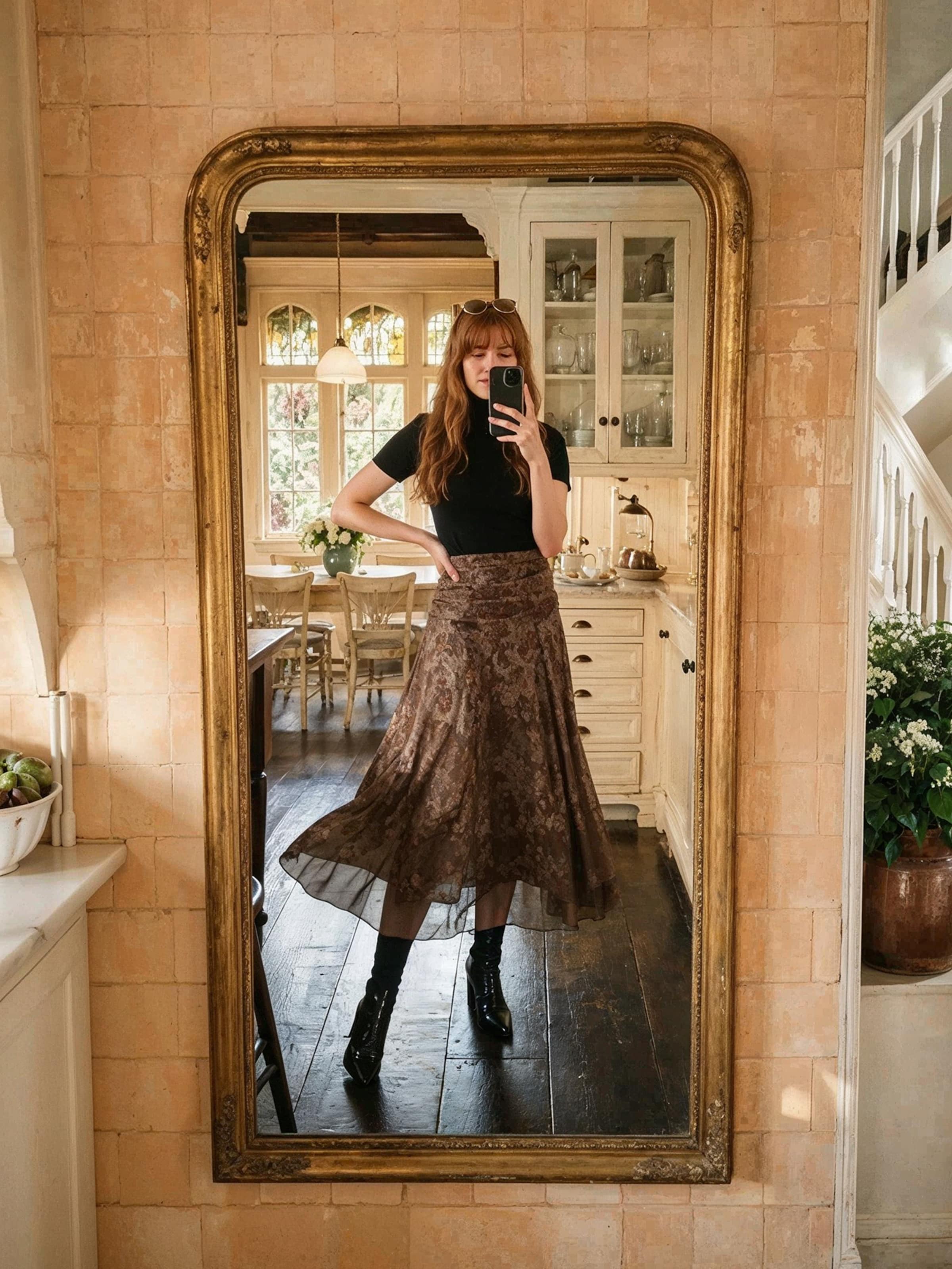 The AY Style Collective - Dark Romantic Flowy Skirt Look