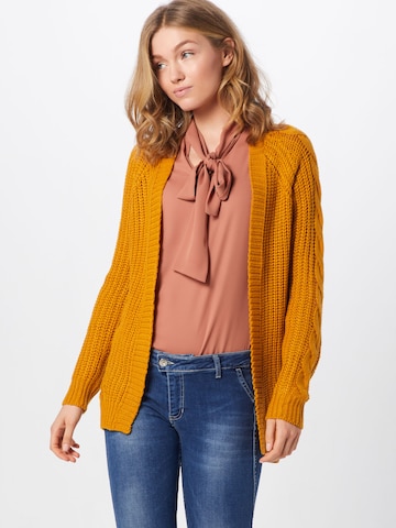 ABOUT YOU Knit cardigan 'Saphira' in Yellow: front