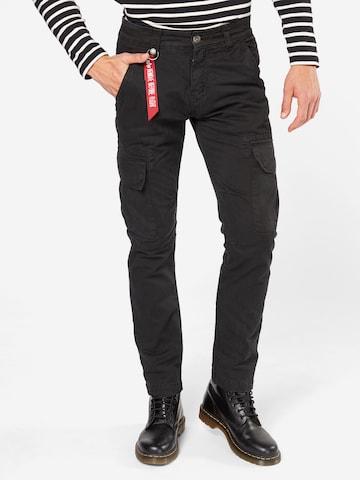 ALPHA INDUSTRIES Cargo Pants 'Agent' in Black: front