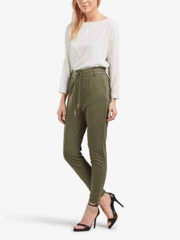 ONLY Slim fit Pleat-Front Pants 'Poptrash' in Green