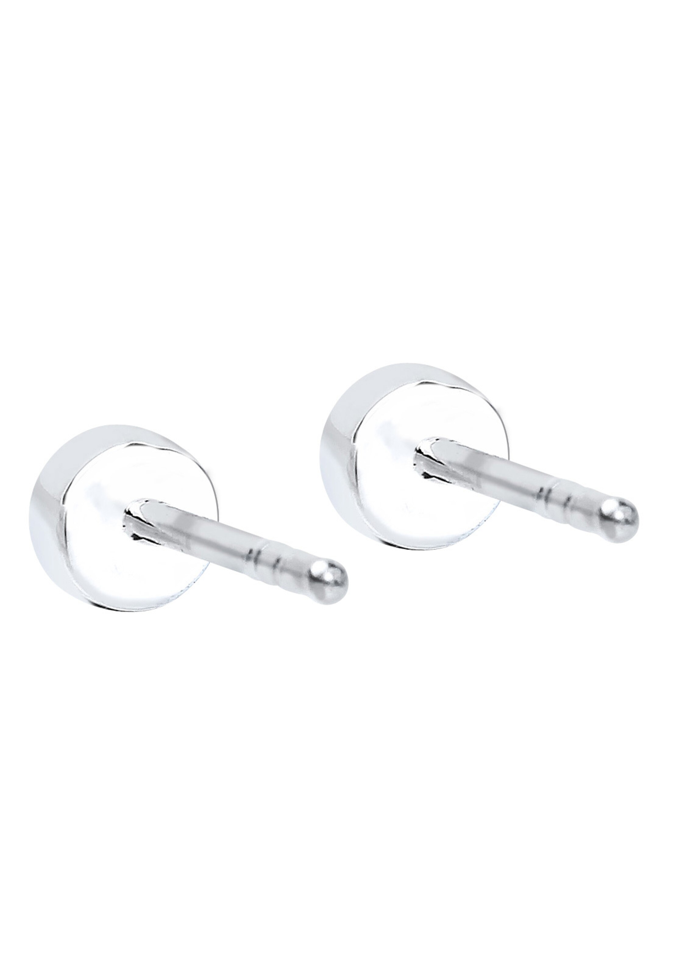 Elli DIAMONDS Earrings 'Stein Rund' in Silver