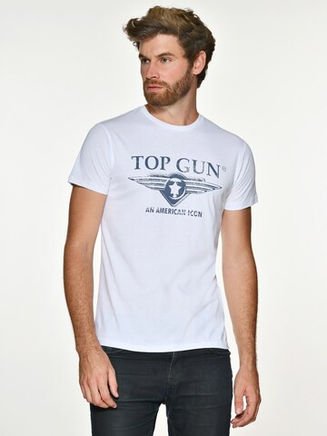 TOP GUN Shirt 'Beach' in Wit: voorkant