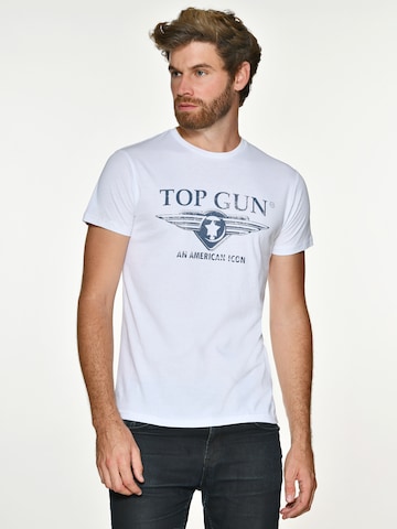 TOP GUN T-Shirt 'Beach' in Weiß: predná strana