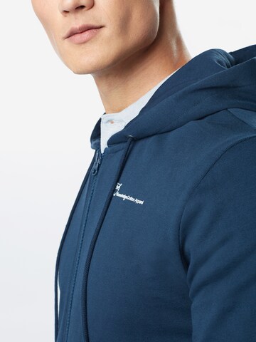 KnowledgeCotton Apparel Zip-Up Hoodie 'CEDAR' in Blue