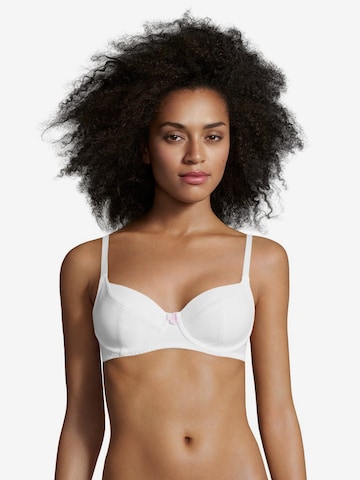 PETITE FLEUR Balconette Bra in White: front