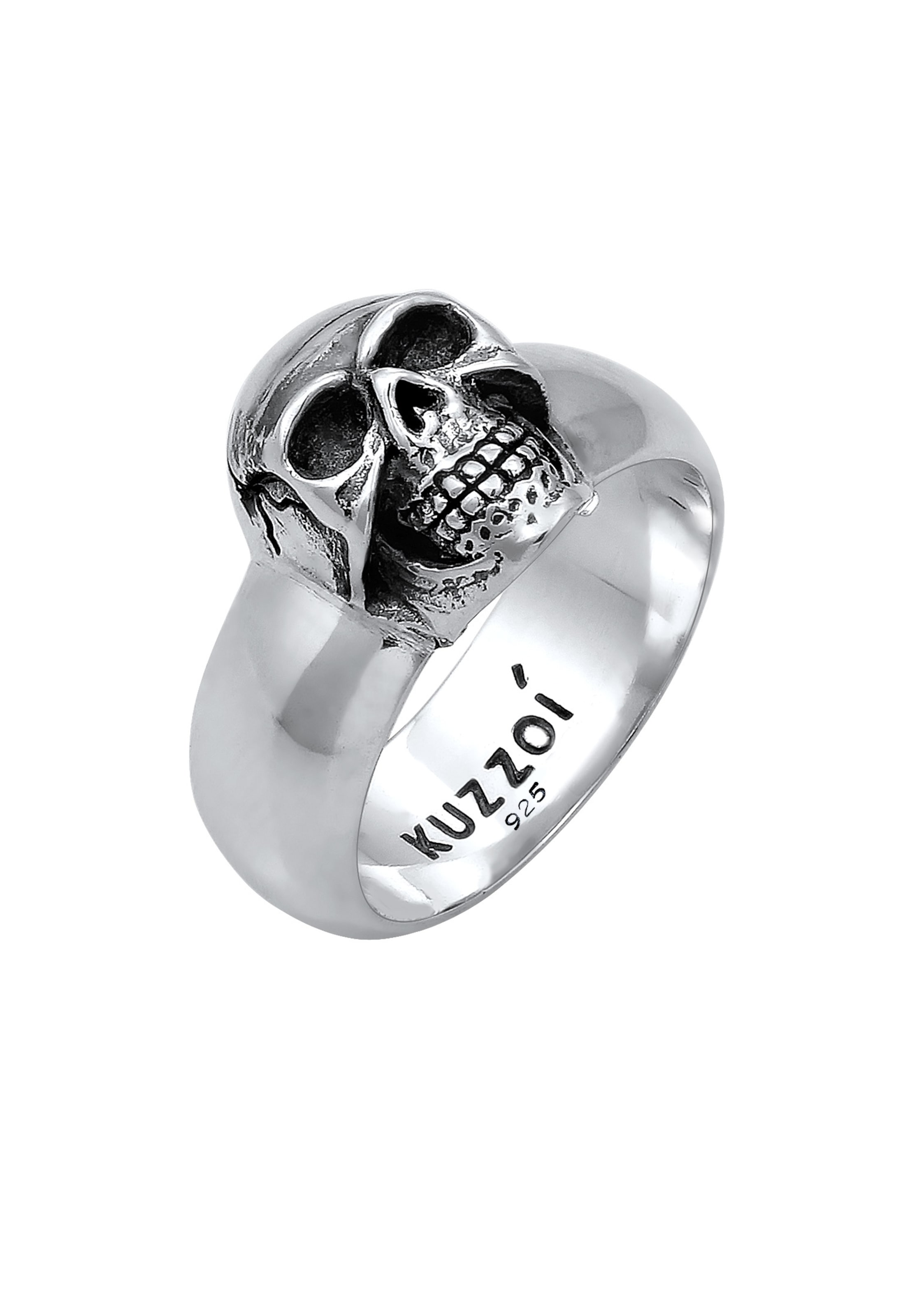 KUZZOI Ring 'Totenkopf' i sølv: forside