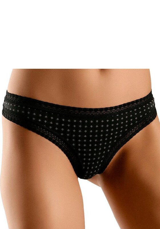 LASCANA Thong in Grey, Black