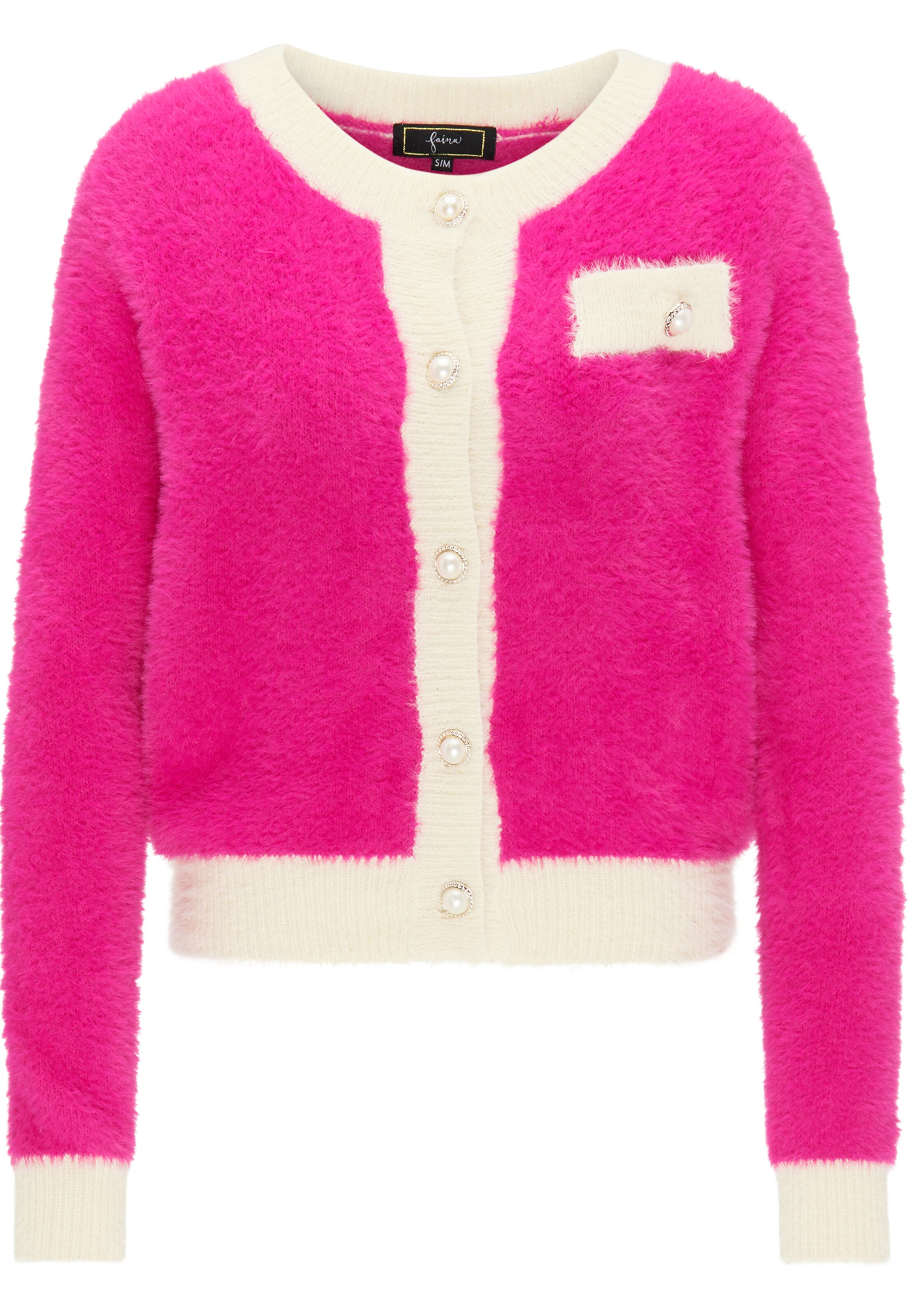 Faina Strickjacke In Creme Pink About You