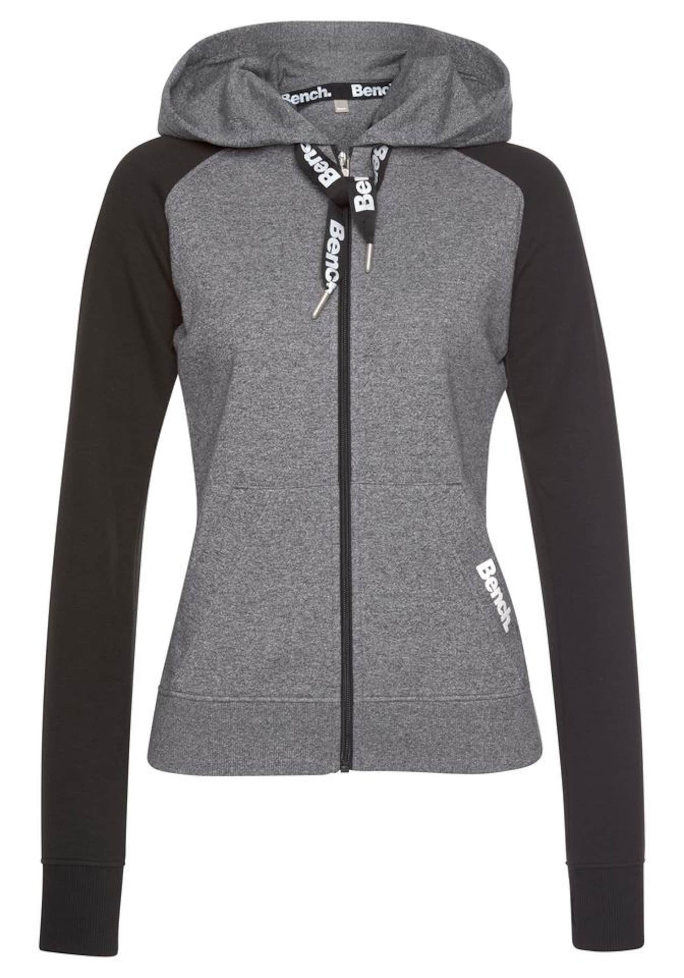 BENCH Кофта на молнии в Черный: спереди