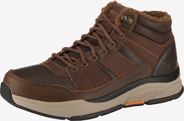 SKECHERS Veterboots 'Benago' in Bruin: voorkant