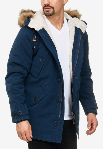 INDICODE JEANS Winter Parka 'Fann' in Blue