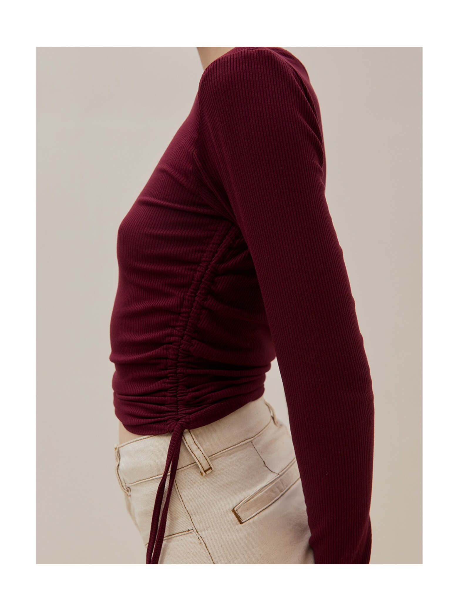 Amelia - Cream Jeans With Red Shirt Look
