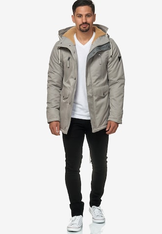 INDICODE JEANS Winter Parka 'Loaf ' in Grey