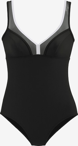 LASCANA Bustier Badeanzug in Schwarz: predná strana