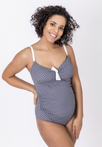 petit amour Bustier Badpak 'Antonie' in Grijs: voorkant