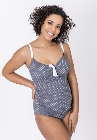 Bustier Maillot de bain 'Antonie' petit amour en gris : devant