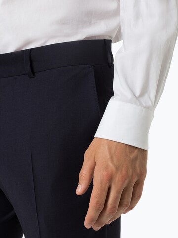 Finshley & Harding London Slim fit Pleated Pants 'Grant IB' in Blue