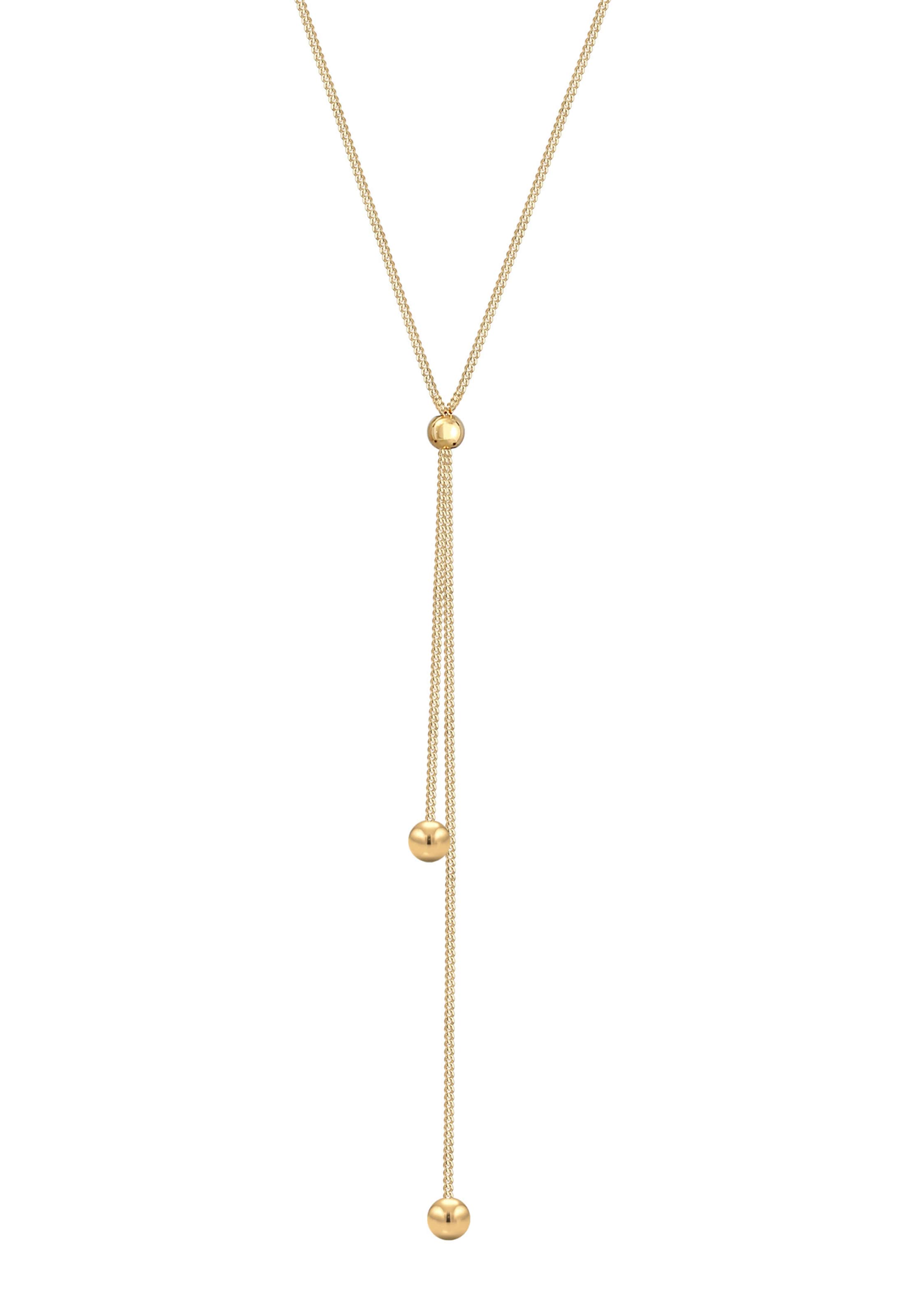ELLI Halskette Kugel, Y-Kette in Gold: Vorderseite