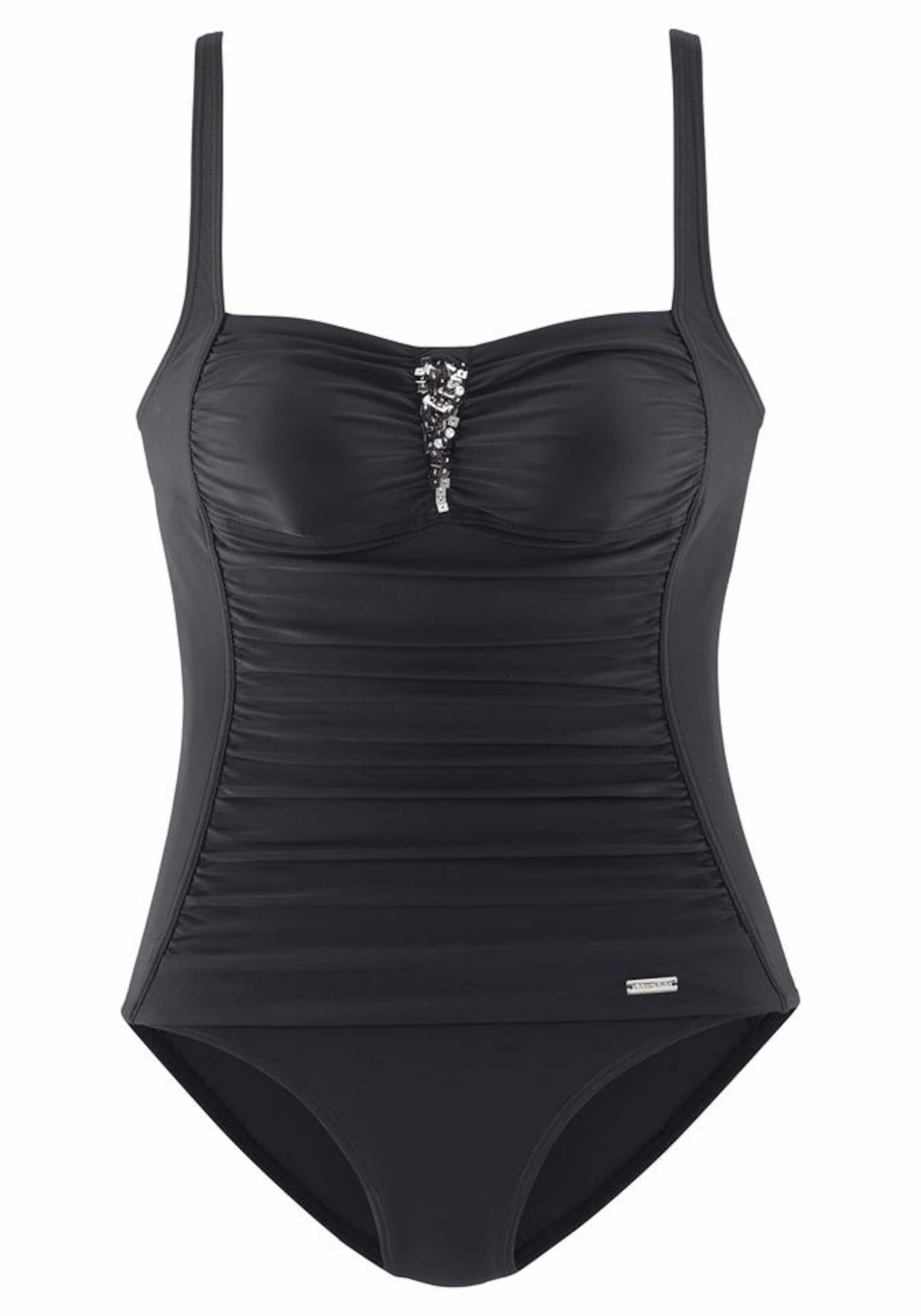 Bustier Maillot de bain modelant LASCANA en noir : devant