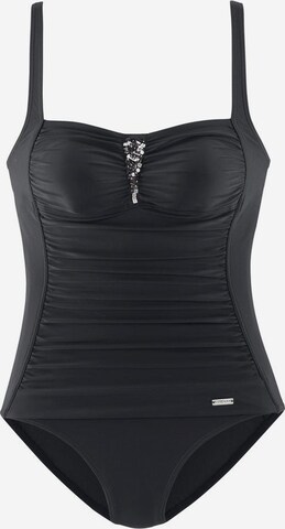 LASCANA Bustier Badeanzug in Schwarz: predná strana