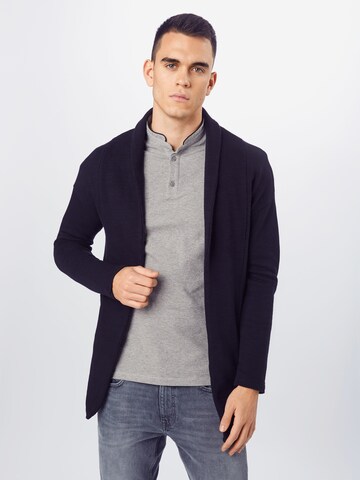 Key Largo Regular Fit Sweatjacke 'MSW HENDRICKS' in Schwarz: predná strana