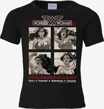 LOGOSHIRT Shirt 'Wonder Woman' in Black: front