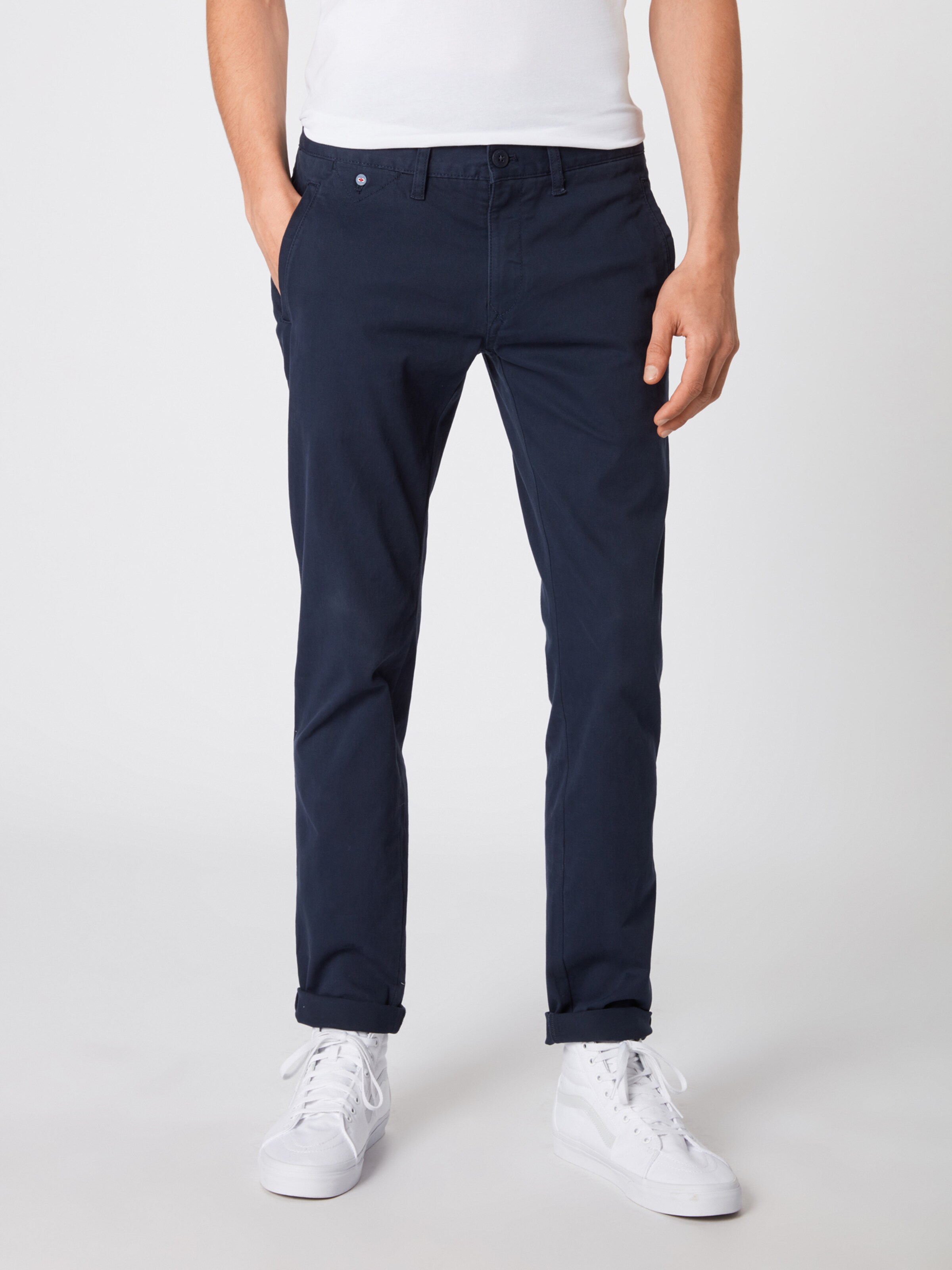 Tommy Jeans Pantalon chino 'TJM ORIGINAL SLIM FIT' en bleu marine: Vue de face
